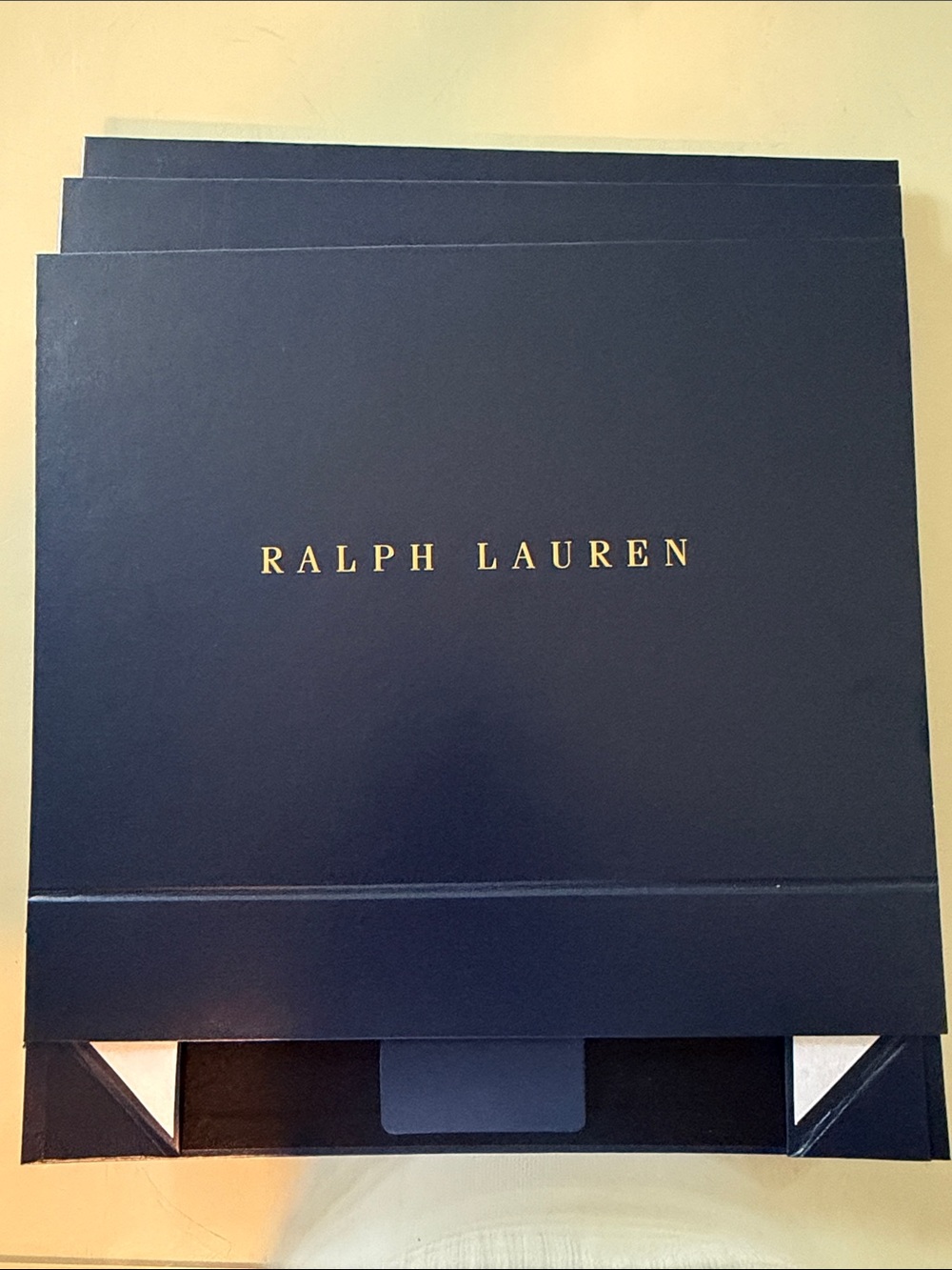 Ralph Lauren Navy Box with Gold Lettering